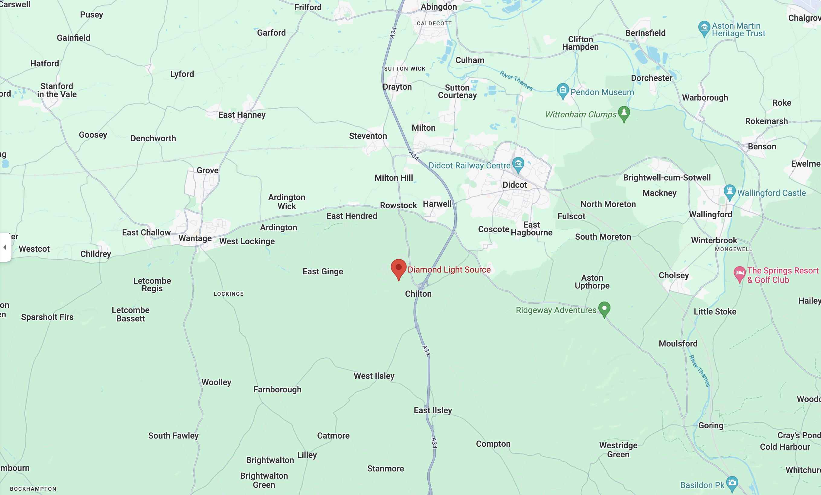 Diamond Light Source map